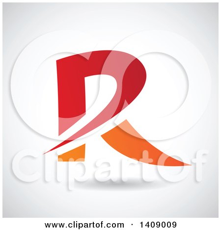 Clipart of a Sliced Capital Letter R Abstract Design - Royalty Free Vector Illustration by cidepix