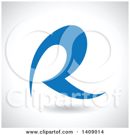 Clipart of a Curvy Capital Letter R Abstract Design - Royalty Free Vector Illustration by cidepix