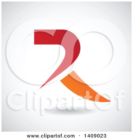 Clipart of a Bold Capital Letter R Abstract Design - Royalty Free Vector Illustration by cidepix