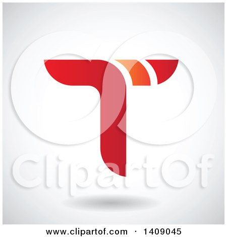 Clipart of a Bold Capital Letter T Abstract Design - Royalty Free Vector Illustration by cidepix