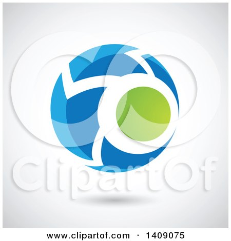 Clipart of a Blue and Green Rounded Arrow Design - Royalty Free Vector Illustration by cidepix