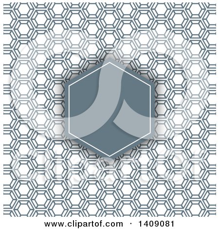 Clipart of a Retro Pattern with a Blank Frame in the Center - Royalty Free Vector Illustration by KJ Pargeter