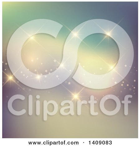 Clipart of a Background of Blurred Lights and Flares - Royalty Free Vector Illustration by KJ Pargeter