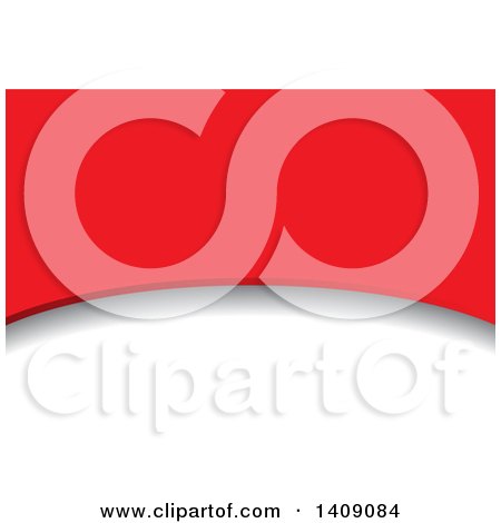 Clipart of a Red and White Curve Business Card or Background Design - Royalty Free Vector Illustration by KJ Pargeter