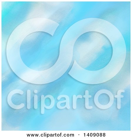 Clipart of a Blue Abstract Watercolor Background - Royalty Free Vector Illustration by KJ Pargeter