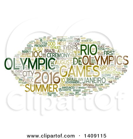 Clipart of a Brazil Olympic Games Word Collage on White - Royalty Free Illustration by MacX