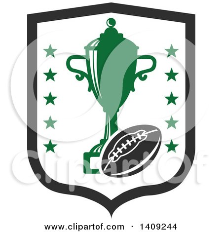 Clipart of a Green and Dark Gray American Football Design - Royalty Free Vector Illustration by Vector Tradition SM