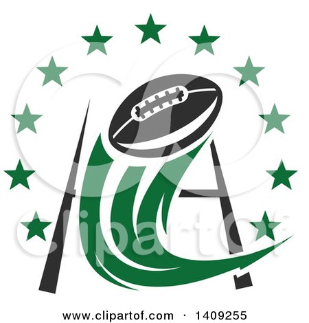 Clipart of a Green and Dark Gray American Football Design - Royalty Free Vector Illustration by Vector Tradition SM
