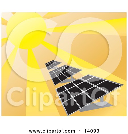 Sunlight Shining on Solar Energy Panels Clipart Illustration by Rasmussen Images