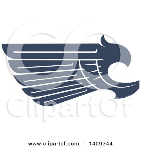 Clipart of a Dark Blue Feathered Bird or Angel Wing - Royalty Free Vector Illustration by Vector Tradition SM