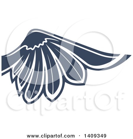Clipart of a Dark Blue Feathered Bird or Angel Wing - Royalty Free Vector Illustration by Vector Tradition SM
