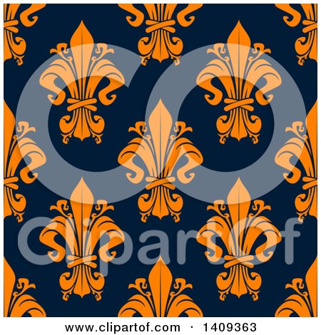 Clipart of a Seamless Background Pattern of Fleur De Lis - Royalty Free Vector Illustration by Vector Tradition SM