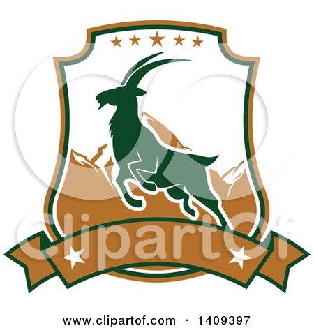 Clipart of a Mountain Goat Hunting Design - Royalty Free Vector Illustration by Vector Tradition SM