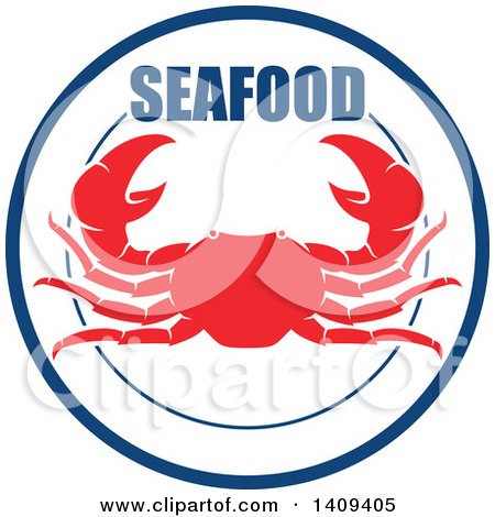 Clipart of a Crab Seafood Design - Royalty Free Vector Illustration by Vector Tradition SM