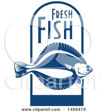 Clipart of a Flounder Fish Seafood Design - Royalty Free Vector Illustration by Vector Tradition SM