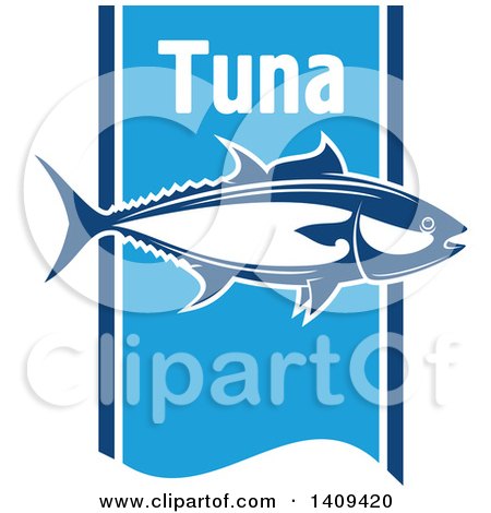 Clipart of a Tuna Fish Seafood Design - Royalty Free Vector Illustration by Vector Tradition SM