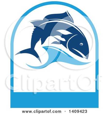Clipart of a Salmon Seafood Design - Royalty Free Vector Illustration by Vector Tradition SM