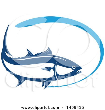 Clipart of a Wild Alaskan Salmon Seafood Design - Royalty Free Vector Illustration by Vector Tradition SM