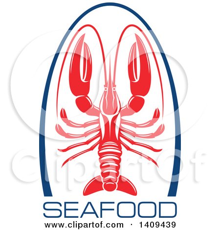 Clipart of a Lobster Seafood Design - Royalty Free Vector Illustration by Vector Tradition SM