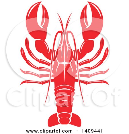 Clipart of a Lobster Seafood Design - Royalty Free Vector Illustration by Vector Tradition SM
