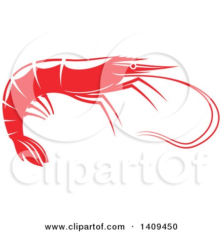Clipart of a Shrimp Seafood Design - Royalty Free Vector Illustration by Vector Tradition SM
