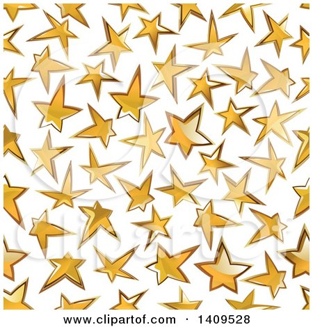 Clipart of a Seamless Background Pattern of Gold Stars - Royalty Free Vector Illustration by Vector Tradition SM