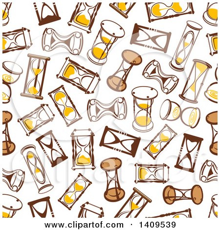 Clipart of a Seamless Background Pattern of Hourglasses - Royalty Free Vector Illustration by Vector Tradition SM
