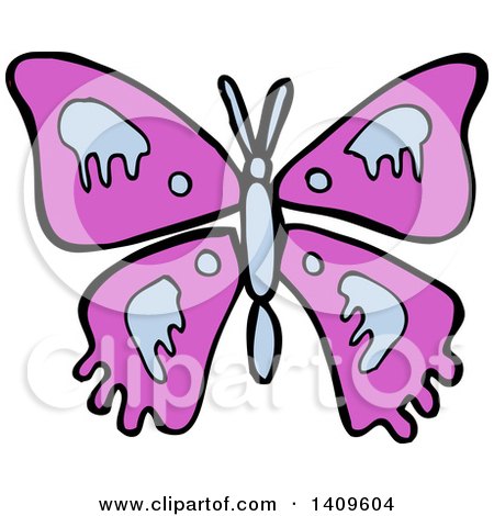Clipart of a Cartoon Butterfly - Royalty Free Vector Illustration by lineartestpilot