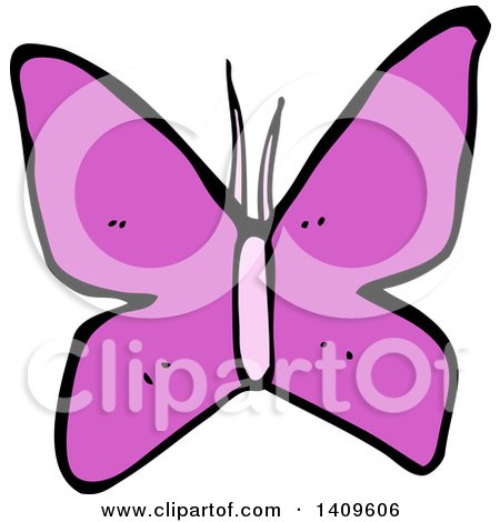 Clipart of a Cartoon Butterfly - Royalty Free Vector Illustration by lineartestpilot