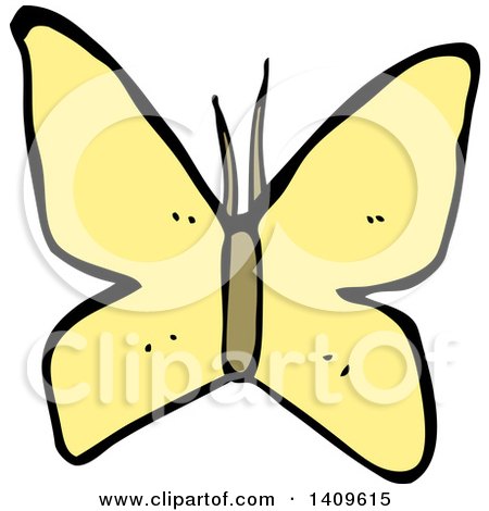 Clipart of a Cartoon Butterfly - Royalty Free Vector Illustration by lineartestpilot