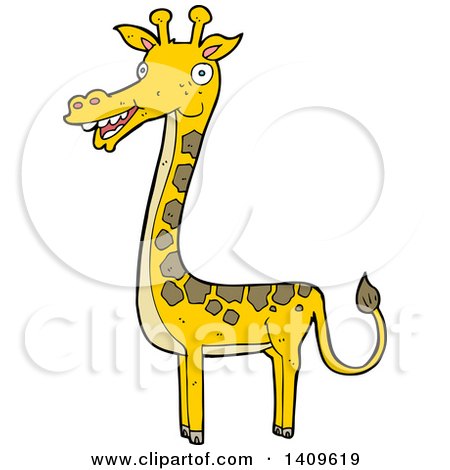 Clipart of a Cartoon Giraffe - Royalty Free Vector Illustration by lineartestpilot