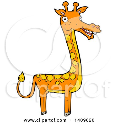 Clipart of a Cartoon Giraffe - Royalty Free Vector Illustration by lineartestpilot