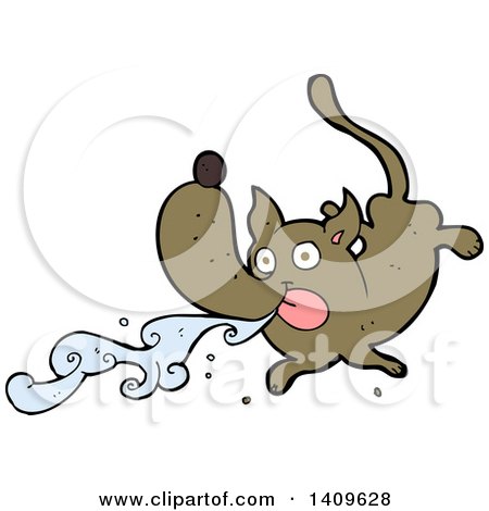 Clipart of a Cartoon Dog Drooling - Royalty Free Vector Illustration by lineartestpilot