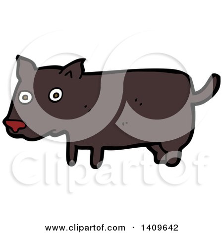 Clipart of a Cartoon Dog - Royalty Free Vector Illustration by lineartestpilot