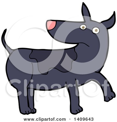 Clipart of a Cartoon Dog - Royalty Free Vector Illustration by lineartestpilot