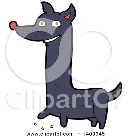 Clipart of a Cartoon Dog - Royalty Free Vector Illustration by lineartestpilot