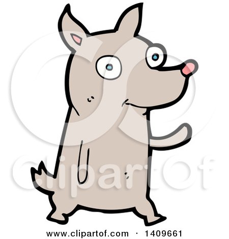 Clipart of a Cartoon Dog - Royalty Free Vector Illustration by lineartestpilot