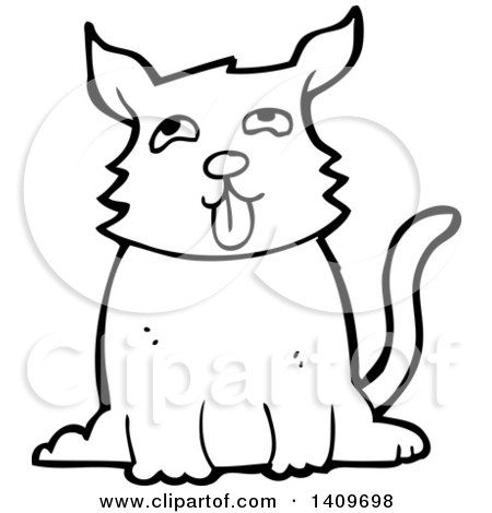 Cartoon Black and White Lineart Dog Posters, Art Prints by - Interior