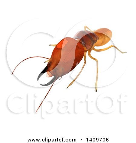 Clipart of a 3d Termite, on a White Background - Royalty Free Illustration by Leo Blanchette