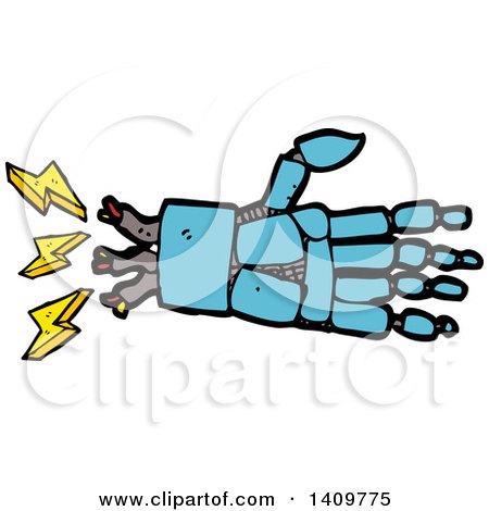 Clipart of a Cartoon Robot Hand - Royalty Free Vector Illustration by lineartestpilot