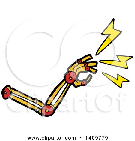 Clipart of a Cartoon Robot Arm - Royalty Free Vector Illustration by lineartestpilot