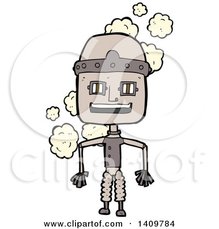 Clipart of a Cartoon Robot - Royalty Free Vector Illustration by lineartestpilot