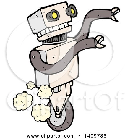 Clipart of a Cartoon Robot - Royalty Free Vector Illustration by lineartestpilot