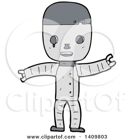 Clipart of a Cartoon Robot - Royalty Free Vector Illustration by lineartestpilot