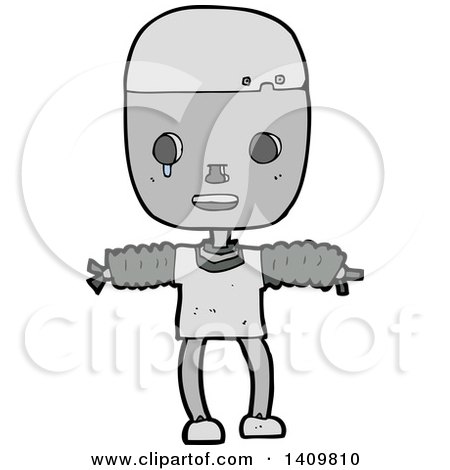 Clipart of a Cartoon Robot - Royalty Free Vector Illustration by lineartestpilot