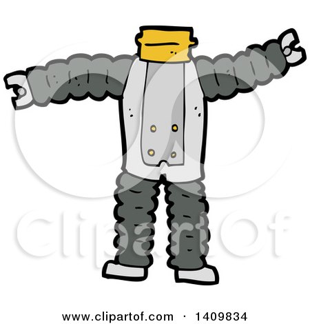 Clipart of a Cartoon Headless Robot Body - Royalty Free Vector Illustration by lineartestpilot