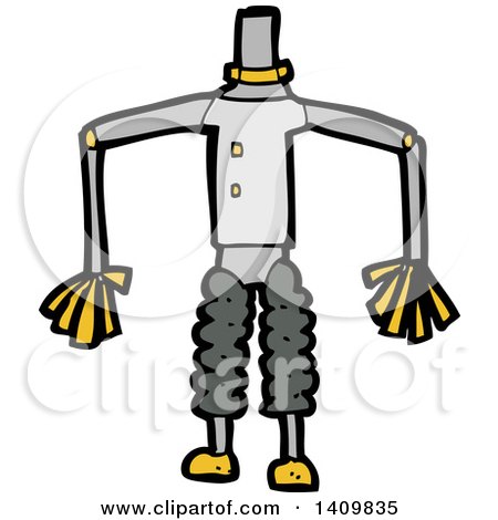 Clipart of a Cartoon Headless Robot Body - Royalty Free Vector Illustration by lineartestpilot
