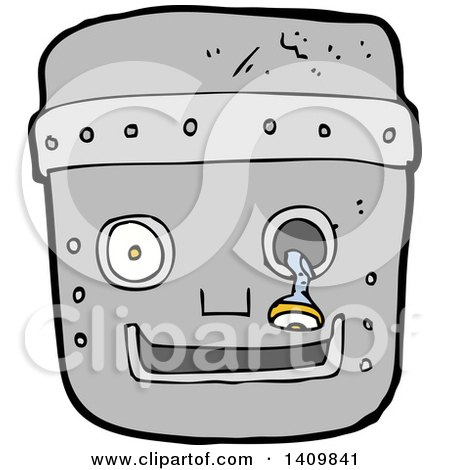 Clipart of a Cartoon Robot Face - Royalty Free Vector Illustration by lineartestpilot