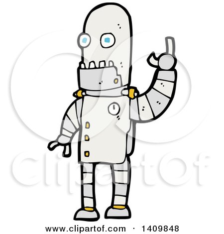 Clipart of a Cartoon Robot - Royalty Free Vector Illustration by lineartestpilot