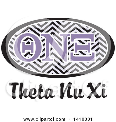 Clipart of a College Theta Nu Xi Sorority Organization Design - Royalty Free Vector Illustration by Johnny Sajem